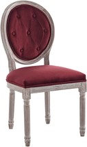 Modway Arise French Vintage Performance Velvet Dining Chair in Natural Maroon - $155.99