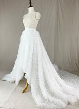 Champange High Low Tulle Skirt Gowns Wedding Bridal Custom Size Tulle Skirt image 7