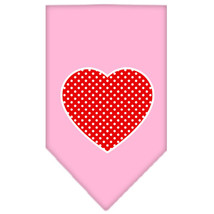 Red Swiss Dot Heart Screen Print Bandana Light Pink Small - £9.07 GBP