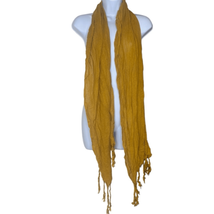 Savannah Morrow The Label Womens Long Gold Scarf Fringe Trim 77&quot;x16&quot; NWT - £69.89 GBP