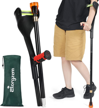 Elorgzem Single Forearm Crutches, Adjustable Crutches for Adults, Lightw... - £35.18 GBP