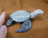 Y-TUR-SE-405 Large gray SEA TURTLE gemstone figurine SOAPSTONE PERU love... - $29.91