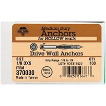 Hillman Drive Wall Anchors 1/8 D Xs Box / 100 - $49.04