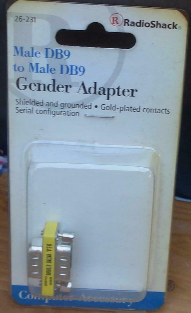 RadioShack 26-231 Male DB9 to Male DB9 Gender Adapter - NEW IN PACKAGE - 1 Piece - $5.93