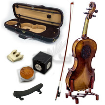 High Quality SKYVN611 Full Size Hand Carved Artist Violin Antique Style - $499.99