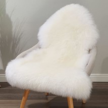 Genuine Sheepskin Area Rug Wool Rug Fur Carpet Fluffy Shaggy Fur Rug For Living  - £72.28 GBP