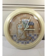 Vintage Spatrus Clock Kitty Cat round ginger orange tabby Cottagecore Ma... - £48.84 GBP