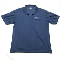 Nike Golf Polo Shirt Mens L Navy Blue Collared Dri-Fit Button Links for Life - £10.99 GBP