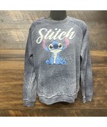 Stitch Sweatshirt Womens Large Blue Long Sleeve Crew Neck Acid Wash Pull... - $18.23 CAD