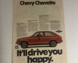 1977 Chevy Chevette Automobile Print Ad Vintage Advertisement Pa10 - $7.91