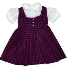 Little Star Size 4 Red &amp; Blue Plaid School Girl Vintage Dress &amp; Shirt - £59.32 GBP
