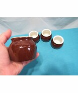 Rego 3 Mini Boston Bean Pot # E916 Brown Stoneware Crock Pottery 1 non b... - $32.68 CAD