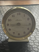 Vintage Tradition Wind Up Alarm Clock, Luminous Hands, White, Gold Tone, Parts - £3.13 GBP