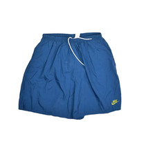 Vintage Nike Nylon Shorts Mens L Blue Big Logo Mesh Lined Athletic 90s Swim - $32.03