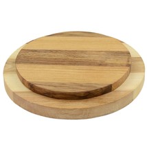 Round circular wooden chopping board cutting serving pizza 100% Solid Wood - £15.04 GBP+