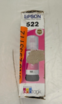 Genuine Epson 522 EcoTank Single Magenta Ink Bottle Exp. 07/2027 Ink (T5... - $11.66