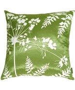 Pillow Decor - Green with White Spring Flower &amp; Fern Pillow 16x16 KB1-00... - £20.06 GBP