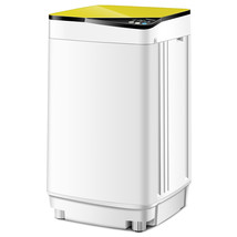 Costway Full-Automatic Washing Machine Portable Washer 7.7 lbs Spinner Yellow - £247.18 GBP