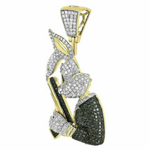 Colgante de conejito de diamante negro para hombre de 10 quilates de oro... - £140.07 GBP