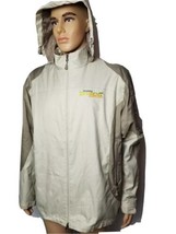 Rare Discovery Channel Student Adventures Jacket Biege Mens Large Full Zip Hood - £19.27 GBP