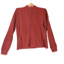 Cabelas Womens Large Wool Cotton Full Zip Cardigan Sweater Jacket Maroon - $13.99