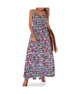 Mondxflaur Colorful Daisy Summer Dresses for Women V-neck Spaghetti Stra... - $45.26 CAD