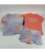 Reebok Girls Gradient Hoodie Shorts & Peach Tee Set 10-12 NWT $56 - $19.80