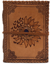 Sun Flower &amp; Butterfly Emboss with Blue Stone journal, 240 Pages Journal... - £24.28 GBP