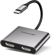 USB C to HDMI Adapter 4K 60Hz Dual Monitor Converter for Dell HP Surface Lenovo  - £45.51 GBP