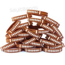 100 Wristbands with FOOTBALL Design Debossed Color Filled Ball Pattern Bands - £38.67 GBP