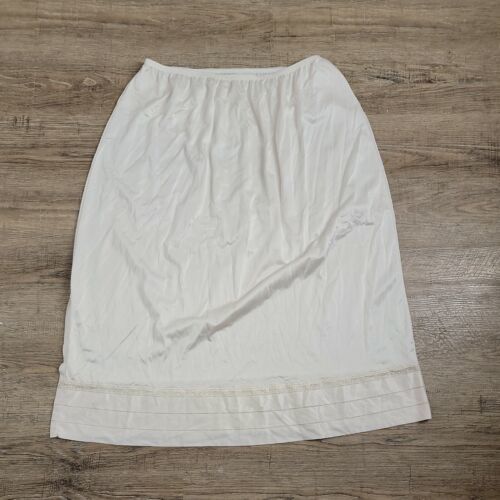 Primary image for Lorraine Vintage Skirt Slip ~ Sz L ~ Ivory ~ Long ~ Elastic Waist