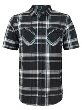 Men&#39;s Plaid Short Sleeve Regular Fit Casual Button Down Shirt w/ Defect M - £10.61 GBP