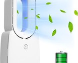 11.8In Rechargeable Desk Fan Small USB Quiet for Office Bedroom White - $61.74