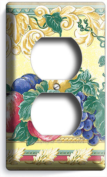 FRESH FRUITS VEGETABLES VICTORIAN STYLE OUTLET WALL PLATE COVER KITCHEN HD DECOR