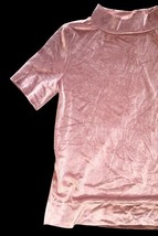 Anthropologie Women’s Velvet Mock Neck Top XS Rose Tyrie NWT $68 Short Sleeve image 2