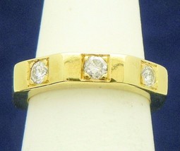 1/3 ct DIAMOND BAND RING REAL SOLID 18 K GOLD 5.6 g SIZE 5 - £762.02 GBP