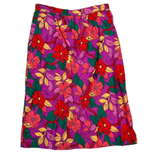 Vintage Chad USA Skirt Turquoise Purple Tropical Floral Size 20 XL Midi ... - $29.65