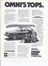 1978 Dodge Omni Print Ad Automobile car 8.5&quot; x 11&quot; - £15.01 GBP