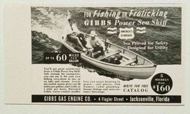 1940 Print Ad Gibbs Power Sea Skiff Boats Jacksonville,FL - $8.92