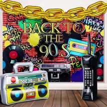 80S 90S Party Decorations Supplies Includes Inflatable Radio Box 7 X 5 - £30.36 GBP