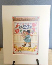 Mary Engelbreit Print Matted 8 x 10 &quot;For You With Love&quot; - £10.17 GBP