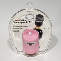 Metrokane Velvet Wine / Champagne Sealer Pink Bottle Stopper Air Tight Seal - £15.38 GBP