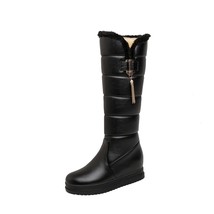 Big Size Winter Warm Plush Knee High Boots Women Comfy Flat Heel Snow Boots Ladi - £53.45 GBP