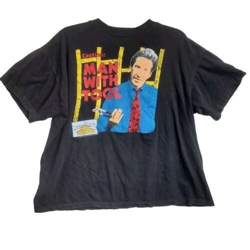 Primary image for Home Improvement Caution Man With Tool Tim Allen Single Stitch Shirt