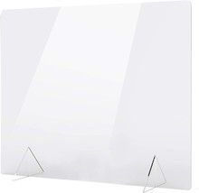 No Cutout 36&quot;W x 30&quot;H Sneeze Guard for Counter and Desk, Freestanding Cl... - £87.05 GBP