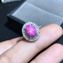 Star Ruby Ring Star Line beautiful lady 925 silver ring special promotion - £73.65 GBP