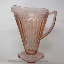 Jeanette Glass Co. Vintage 1932-1934 Pink Depression Pitcher &quot;Adam Pattern&quot; - £31.57 GBP