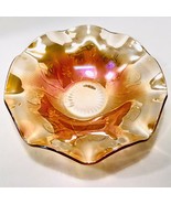 Jeannette Carnival Glass Vintage 1950’s Marigold Luster Iris &amp; Herringbo... - £39.92 GBP