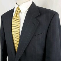 Kilburne Finch Suit Jacket Blazer 42L Charcoal Pinstripe Two Button Wool... - $21.99