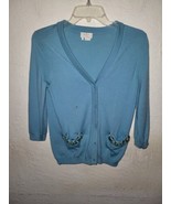 &quot;Kate Spade Women&#39;s Cardigan Sweater Size Small 100% Wool Rhinestone Rea... - $21.34